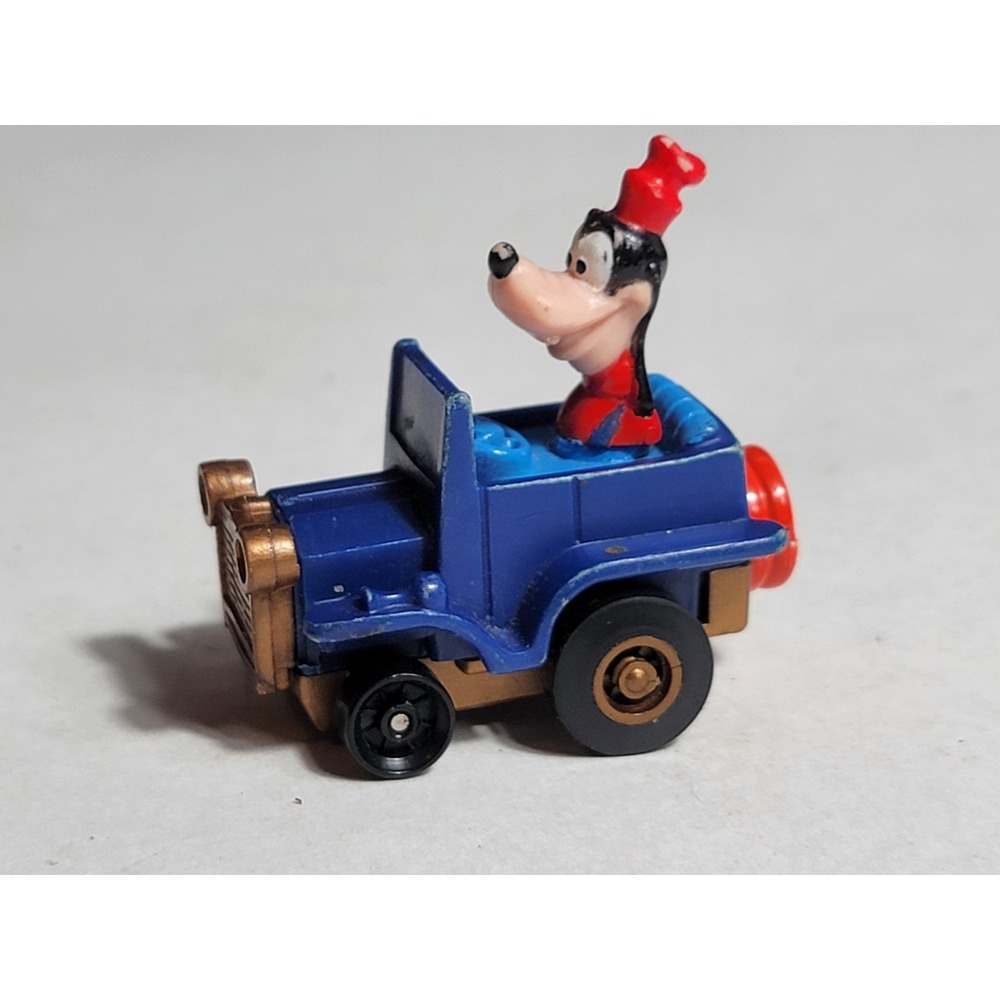 Vintage 1991 Disney Goofy Pull-Back Car Burger King Toy Blue Plastic